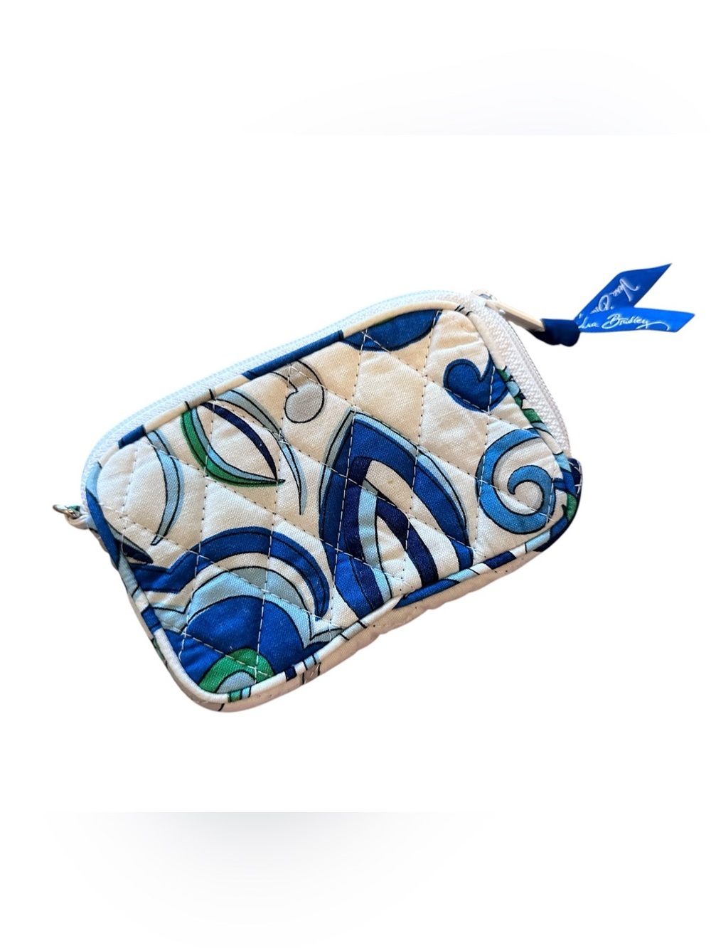 Vera Bradley Tech Case Zipper Wallet Mediterranean White - Picture 2 of 5